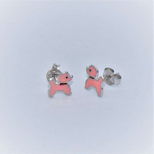 Hand made silver Earrings for children (Poodle)