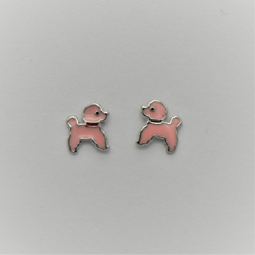 Hand made silver Earrings for children (Poodle)