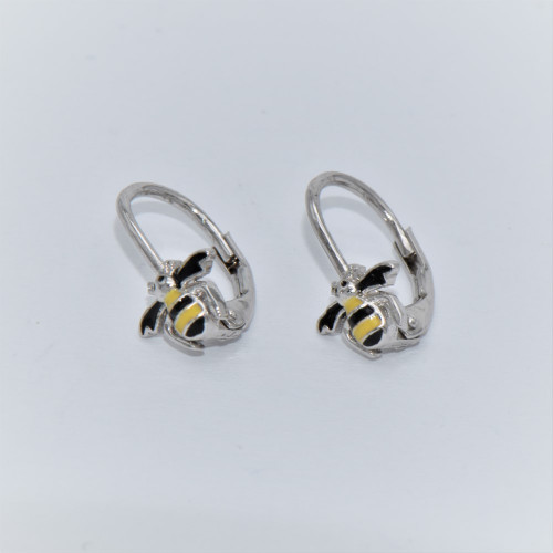 Hand made silver Earrings for children (bee)