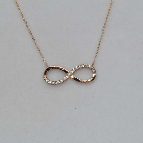  14K red gold infinity necklace