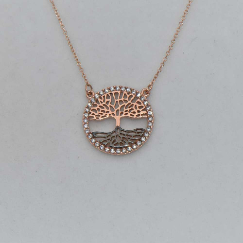  14k red gold necklace tree of life 
