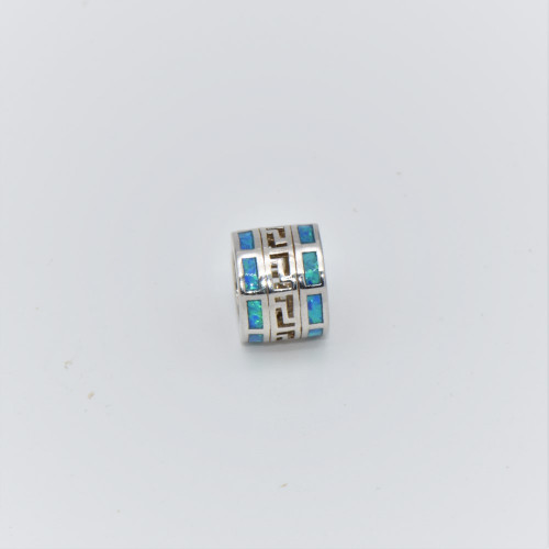 Silver Element with Blue Opal (meander)  hand made traditional Greek jewellery  M 5449