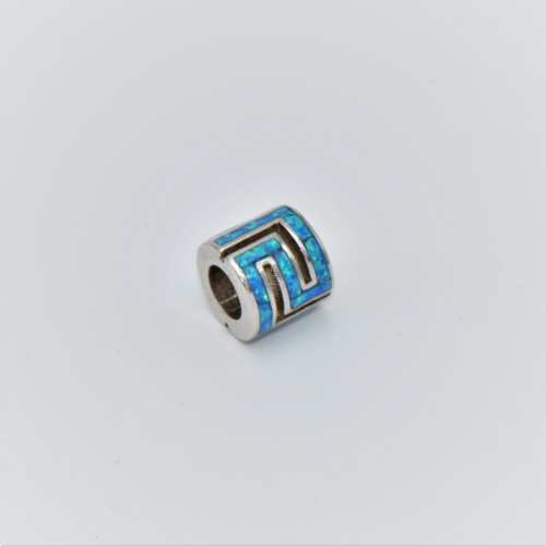 Silver Element with Blue Opal (meander)  hand made traditional Greek jewellery M 5459