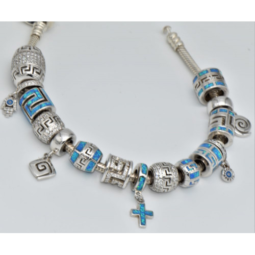 Silver Bracelet for elements (without elements) hand made traditional Greek jewellery
