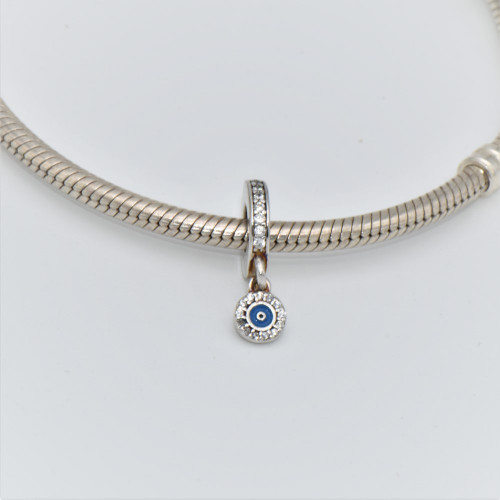 Silver Element with zirconia (eye)  hand made traditional Greek jewellery
