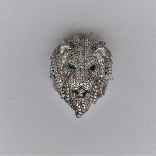 Hand made Silver ring  lion