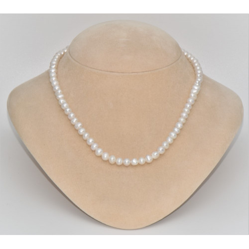  Silver  necklace with pearls 6.5mm