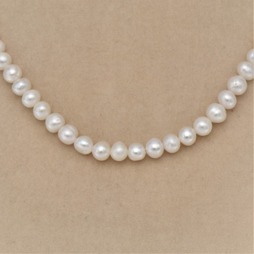  Silver  necklace with pearls 6.5mm