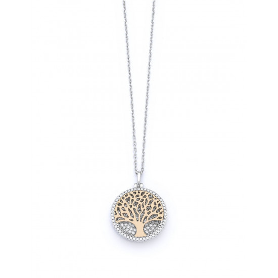 Hand made Silver necklace (tree of life) with zirconia K 04-07-2069