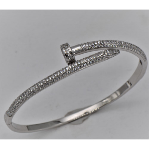 Hand made Silver bracelet (nail) with zirconia