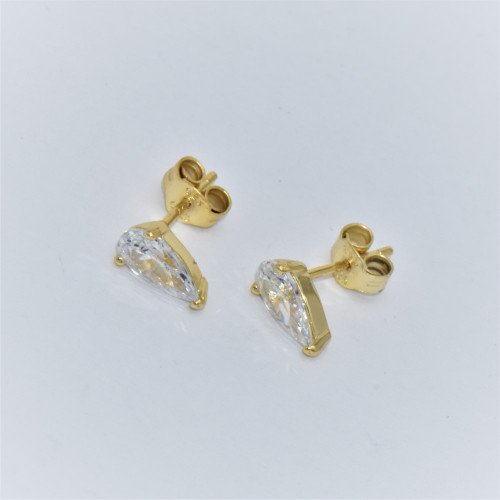 Hand made gold plated silver Earrings with Zirconia S-04-05-2889