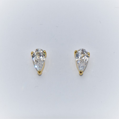 Hand made gold plated silver Earrings with Zirconia S-04-05-2889