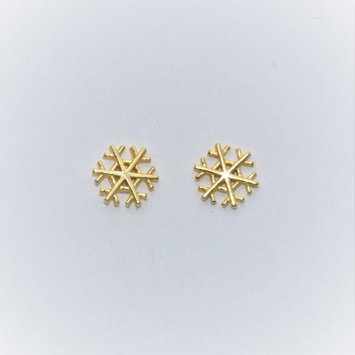 Hand made gold plated silver Earrings (snowflake)