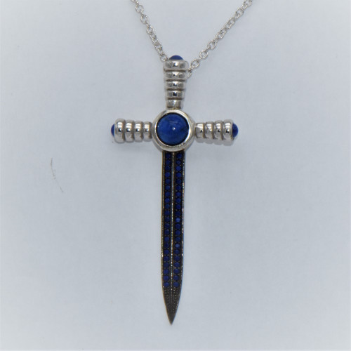 Hand made silver Necklace with Lapis