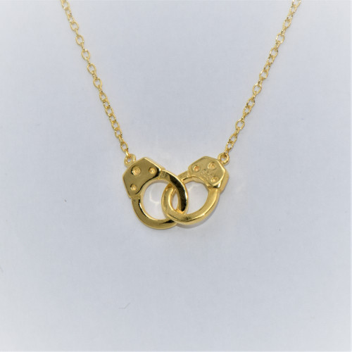 Hand made gold plated silver Necklace (handcuffs)