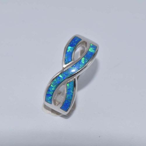 Silver ring with Blue Opal hand made traditional Greek jewellery  D5611
