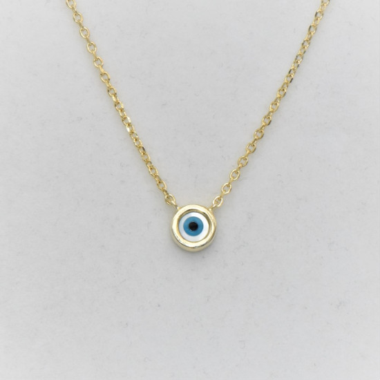 Hand made gold plated silver Necklace with (round eye)
