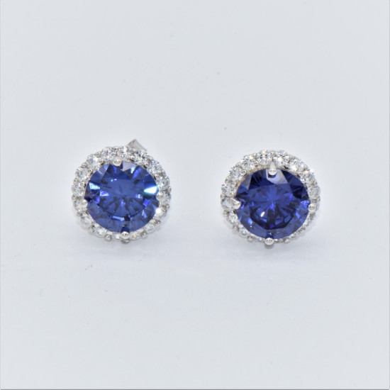 Hand made silver Earrings with tanzanite